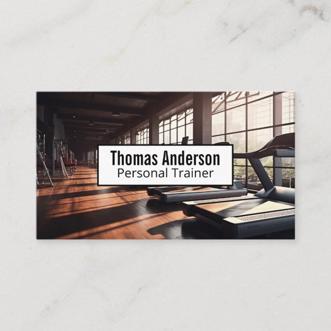 Fitness Health | Treadmills in Gym Business Card (Front)