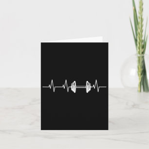 Fitness Heartbeat Dumbbell Heartline Bodybuilding Card
