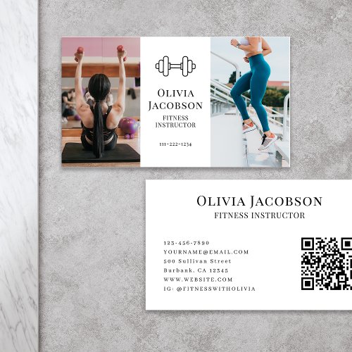 Fitness Instructor Gym Photo Business Card