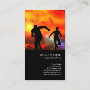 Fitness Instructor Runners In The Sunset Business Card