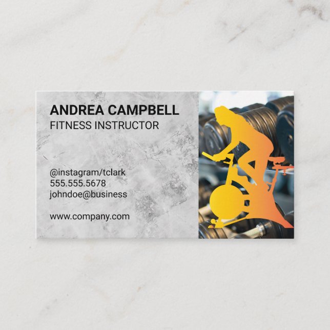 Fitness Instructor | Weights | Spin Class Business Card (Front)