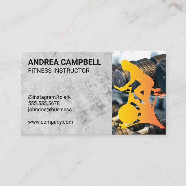 Fitness Instructor Weights Spin Class Business Card Zazzle