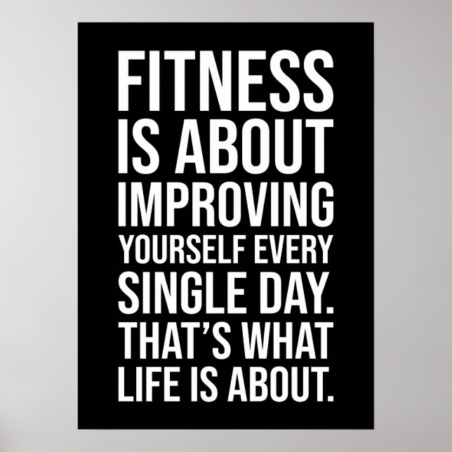 Fitness Is About Improving Yourself Every Day Poster (Front)