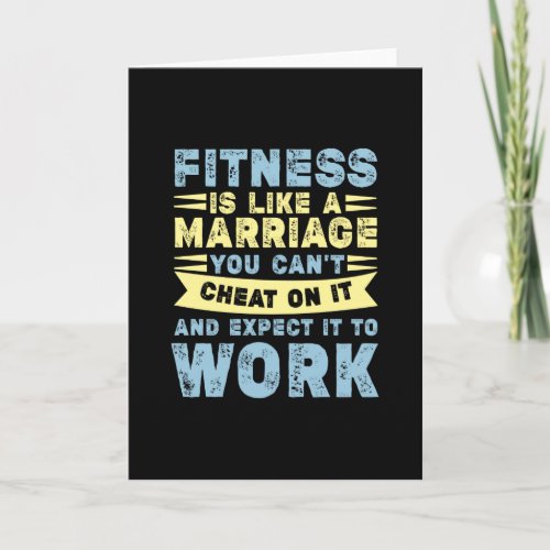 Fitness Is Like Marriage Funny Workout Quote Card
