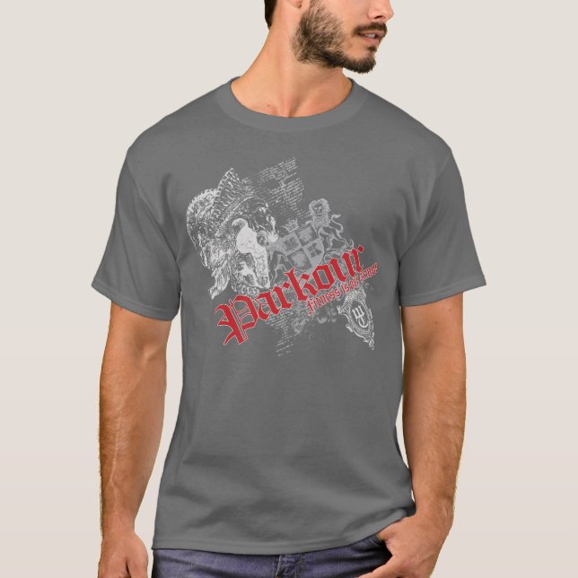 Fitness Is Our Armor (dark/red) T-Shirt (Front)