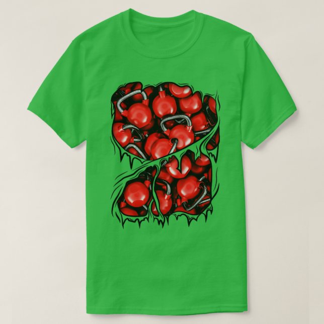 Fitness Kettlebells Inside Athlete Gym Halloween C T-Shirt (Design Front)
