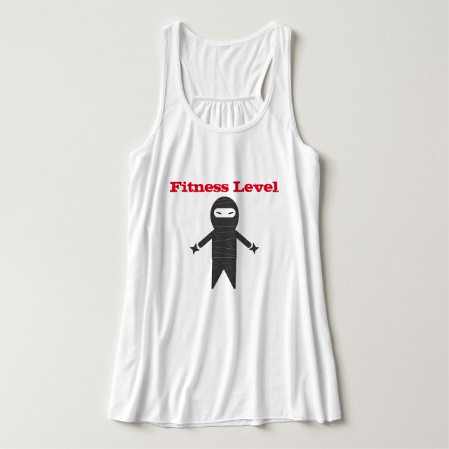 Fitness Level Ninja Tank Top (Design Front)
