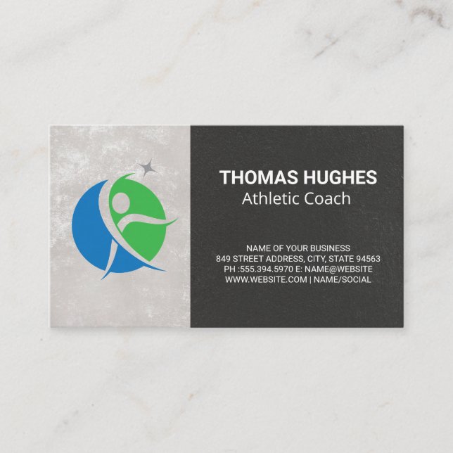 Fitness Logo | Athletic Coach Business Card (Front)