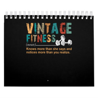 Fitness Lover|Vintage Fitness Definition Quote Calendar