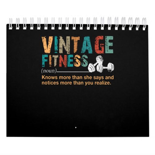 Fitness LoverVintage Fitness Definition Quote Calendar