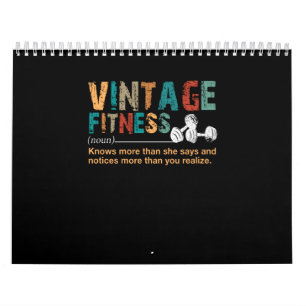 Fitness Lover Vintage Fitness Definition Quote Calendar