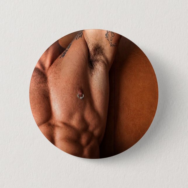 Fitness model body inspired button pin (Front)