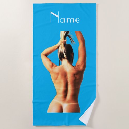 Fitness Model Tanlines Thunder_Cove  Beach Towel