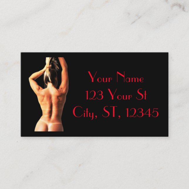 Fitness Model Tanlines Thunder_Cove  Business Card (Front)
