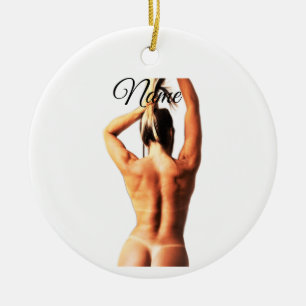 Fitness Model Tanlines Thunder_Cove Ceramic Ornament
