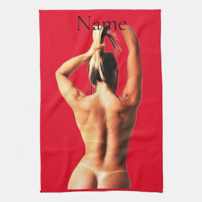Fitness Model Tanlines Thunder_Cove  Kitchen Towel (Vertical)