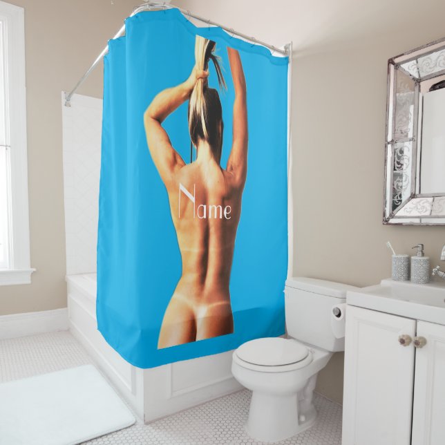 Fitness Model Tanlines Thunder_Cove  Shower Curtain (In Situ)