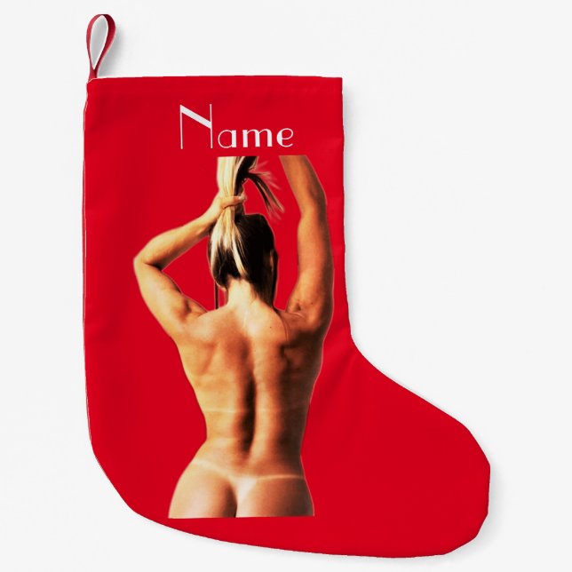 Fitness Model Tanlines Thunder_Cove  Small Christmas Stocking (Front)