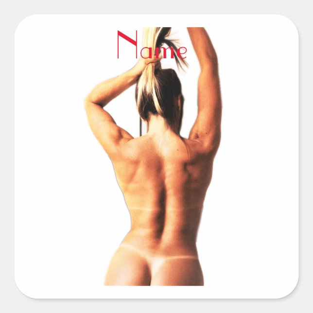 Fitness Model Tanlines Thunder_Cove  Square Sticker (Front)