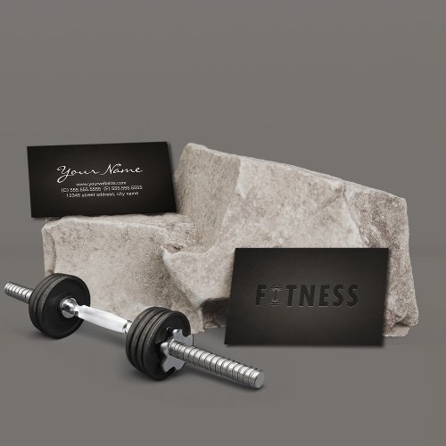 Fitness Modern Bold Text Elegant Dark Professional Business Card