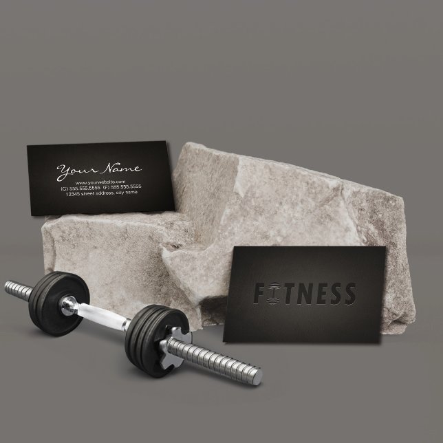 Fitness Modern Bold Text Elegant Dark Professional Business Card (Creator Uploaded)