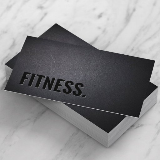 Customizable Professional Black Out Fitness Business Card