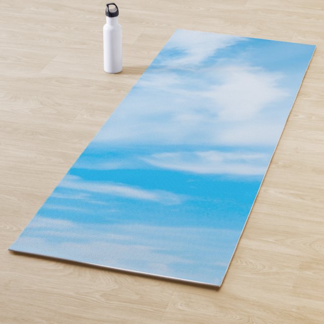 Fitness Modern Template Blue Sky Clouds Design Yoga Mat (In Situ)