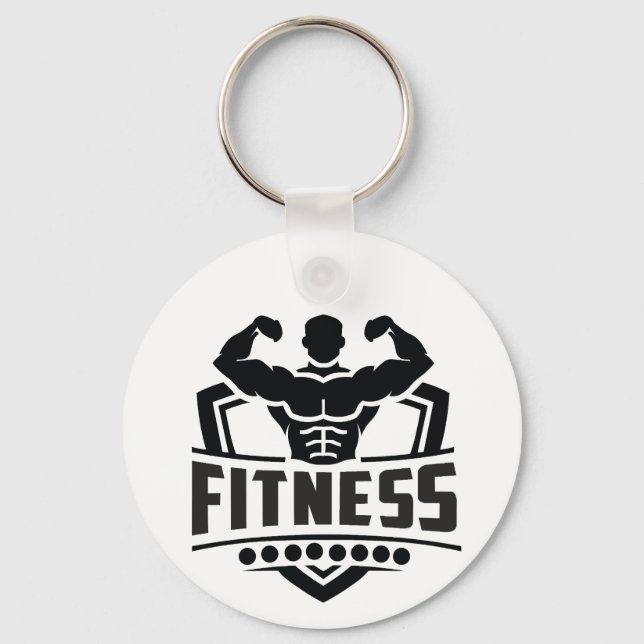 Fitness Motivation Graphic | Strong & Active Life Keychain (Front)
