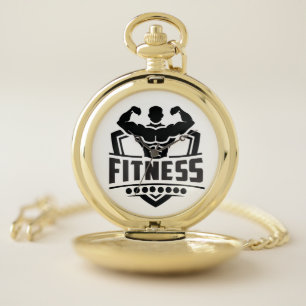 Fitness Motivation Graphic   Strong & Active Life Pocket Watch