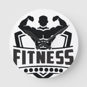 Fitness Motivation Graphic   Strong & Active Life Round Clock