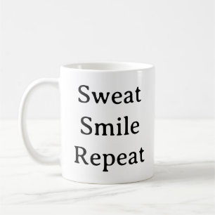 Fitness Motivation Mug – Sweat Smile Repeat