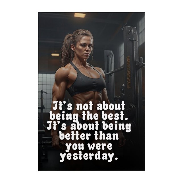 FITNESS MOTIVATION POSTER WITH QUOTE ACRYLIC PRINT (Front)