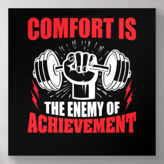 Fitness Motivation Quote Dumbbell Lifting Gym Acrylic Photo Tile