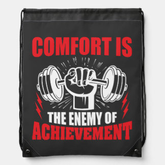 Fitness Motivation Quote Dumbbell Lifting Gym Drawstring Bag