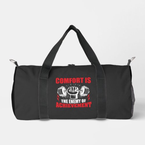 Fitness Motivation Quote Dumbbell Lifting Gym Duffle Bag