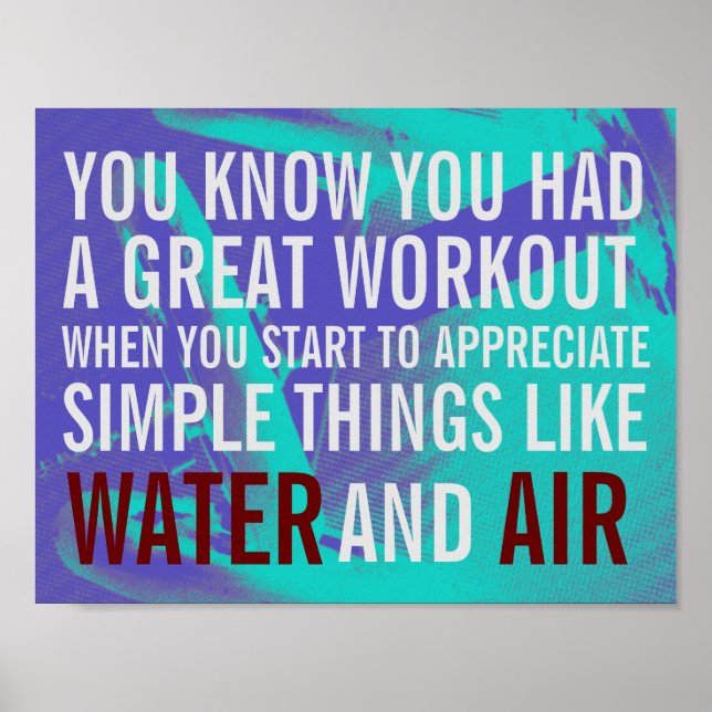 Fitness motivation text blue background poster (Front)