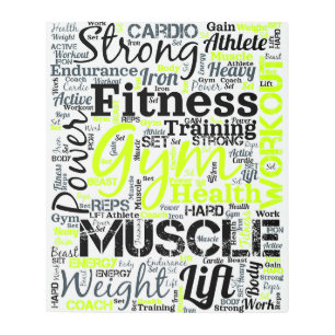 Fitness Motivation Typography Design Metal Print