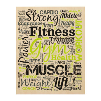 Fitness Motivation Typography Design Wood Wall Art