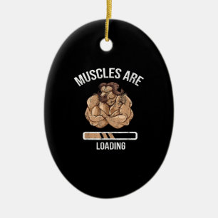 Fitness Muscle Loading Bullock Ox Sport Gym Ceramic Ornament