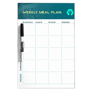 Fitness & Nutrition Planners → Weekly Meal Plan Dry Erase Board