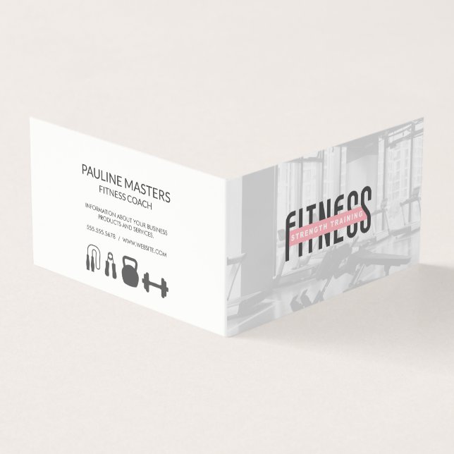 Fitness Personal Health | Gym Owner Trainer Business Card (Outside)