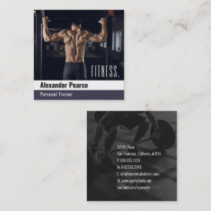 Fitness Personal Trainer Active Sports Square Business Card