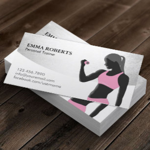 Fitness Personal Trainer Beauty Girl Modern Business Card