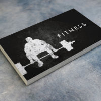 Fitness Personal Trainer Bodybuilder Workout Dark Business Card