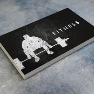 Fitness Personal Trainer Bodybuilder Workout Dark Business Card