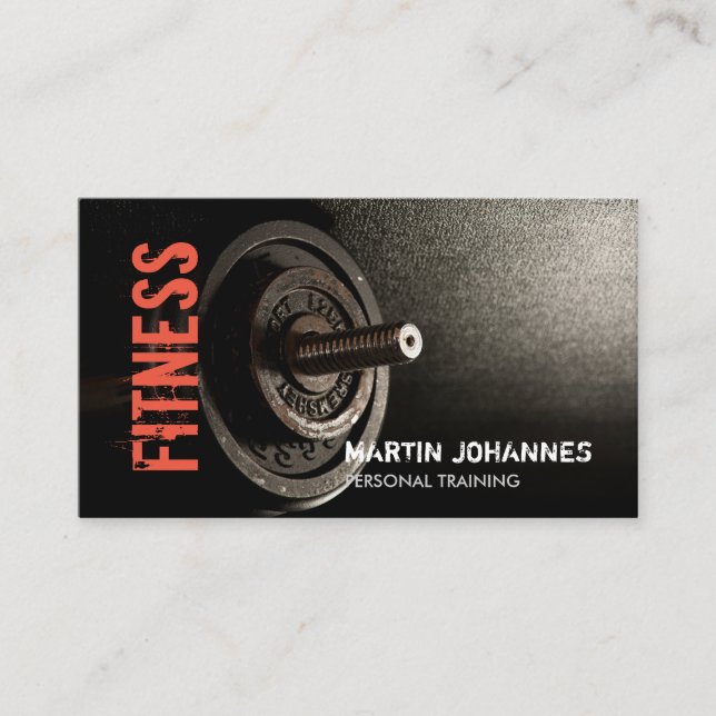 Fitness Personal Trainer Bodybuilding Modern Sharp Business Card (Front)