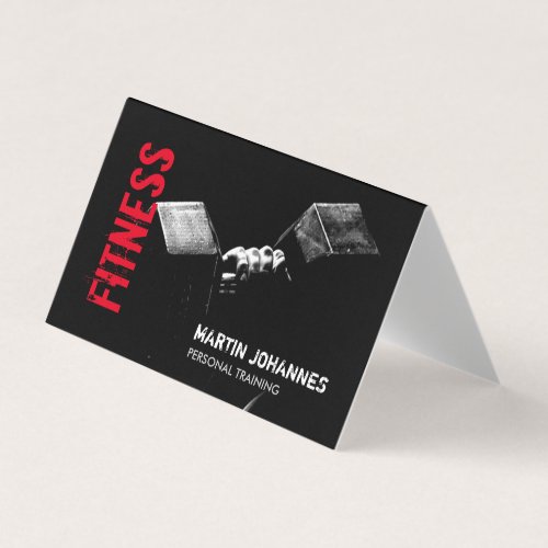 Fitness Personal Trainer Bodybuilding Modern Sharp Business Card