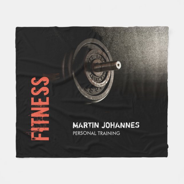 Fitness Personal Trainer Bodybuilding Modern Sharp Fleece Blanket (Front (Horizontal))
