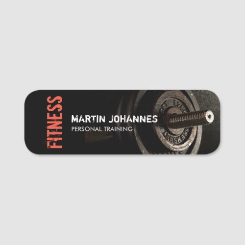 Fitness Personal Trainer Bodybuilding Modern Sharp Name Tag