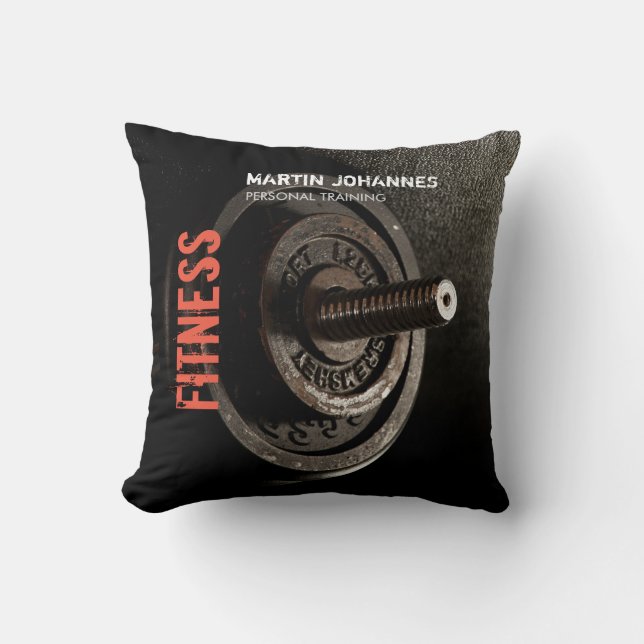 Fitness Personal Trainer Bodybuilding Modern Sharp Throw Pillow (Front)